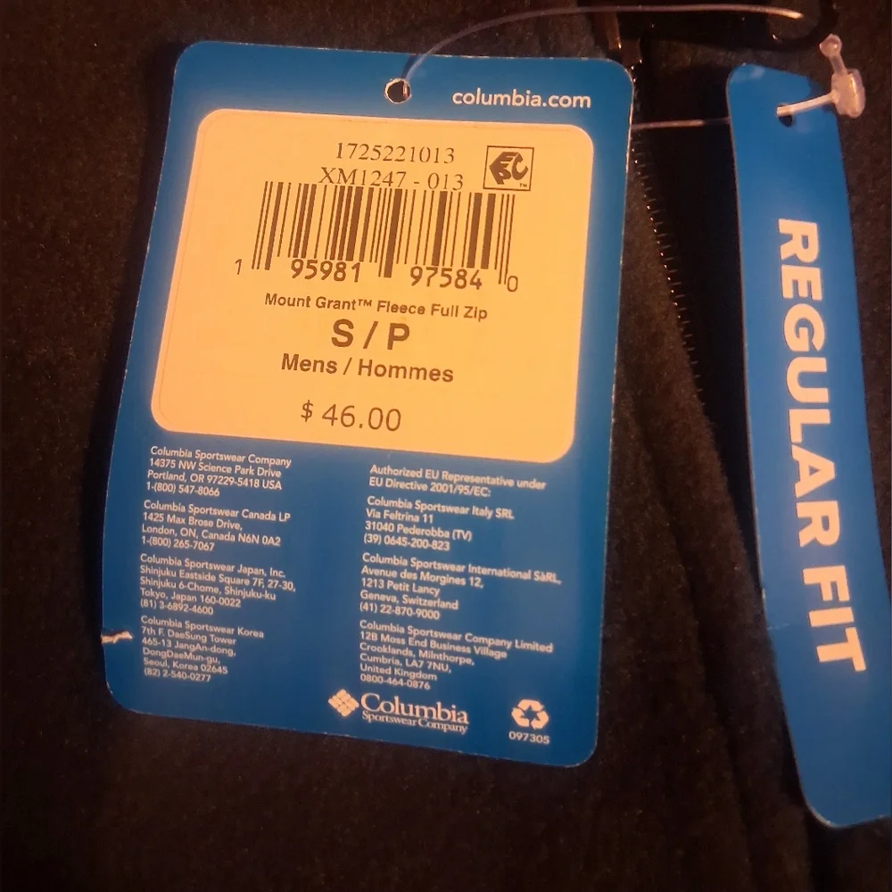 Columbia NWT Mens Black Fleece Jacket, SZ S MSRP $46 - Picture 3 of 6